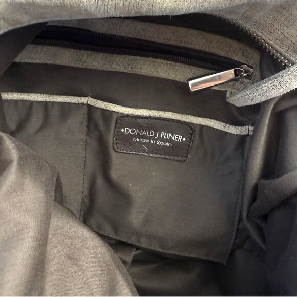 Donald Pliner tan silver hobo bag tote purse suede - Picture 10 of 15